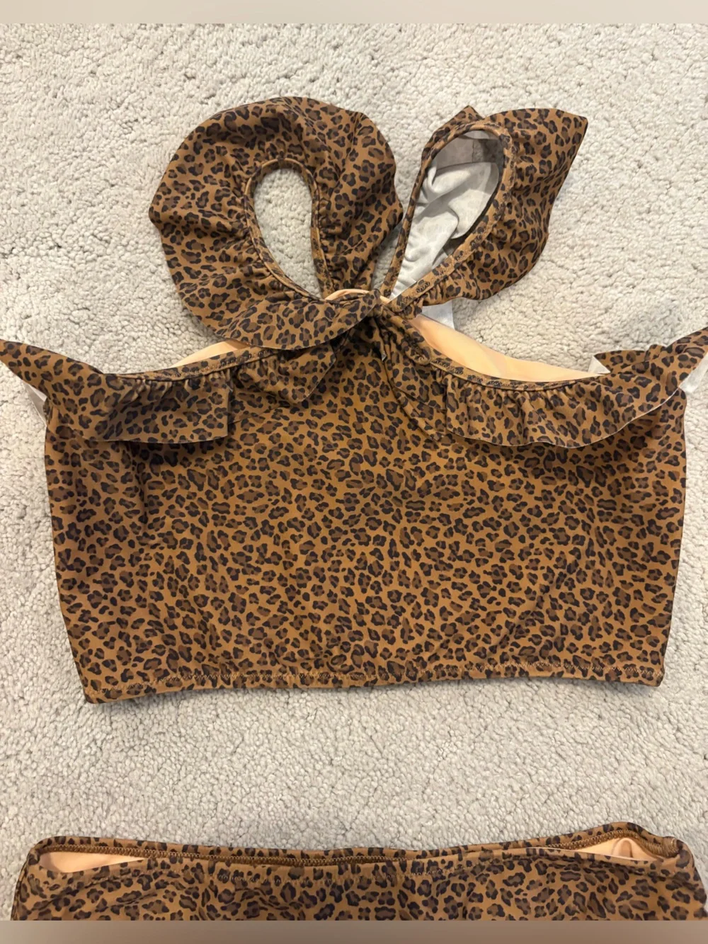 Crewcuts Swimwear Leopard Print Bikini Set Brown Leopard 2 Piece Girl’s size 14
